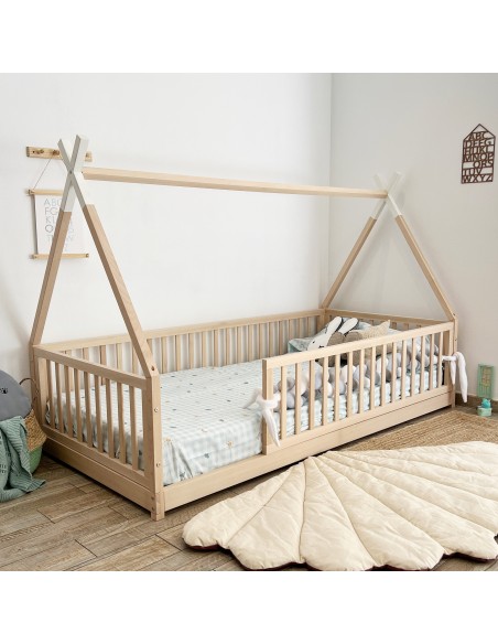 Cama Infantil Montessori con Barrera - Barandilla 90x190
